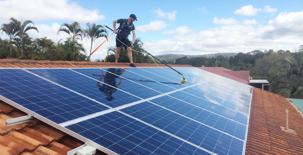Rooftop Residential Solar Panel Cleaning